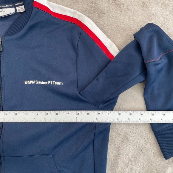 BMW Motorsport Puma Track Jacket Men‎ Large Navy Multi Striped Sauber F1 Team - Picture 9 of 12
